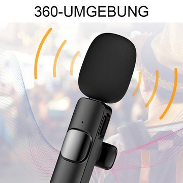 GelldG Mikrofon Kabelloses Mikrofon Tragbare Microphone mit Rauschunterdrückung