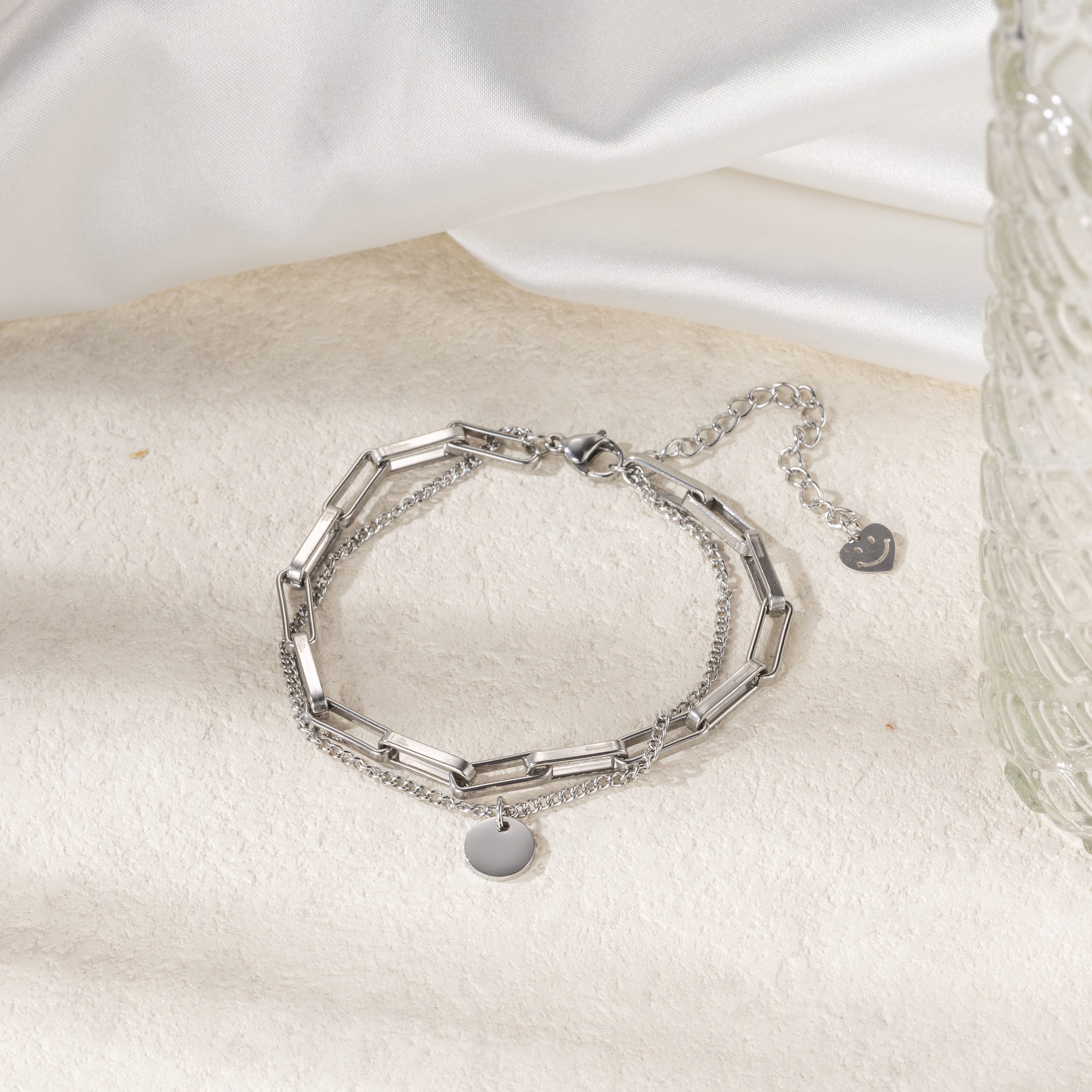 RAIKOU Armband DOUBLE-LAYER DISC Edelstahl Armband günstig online kaufen