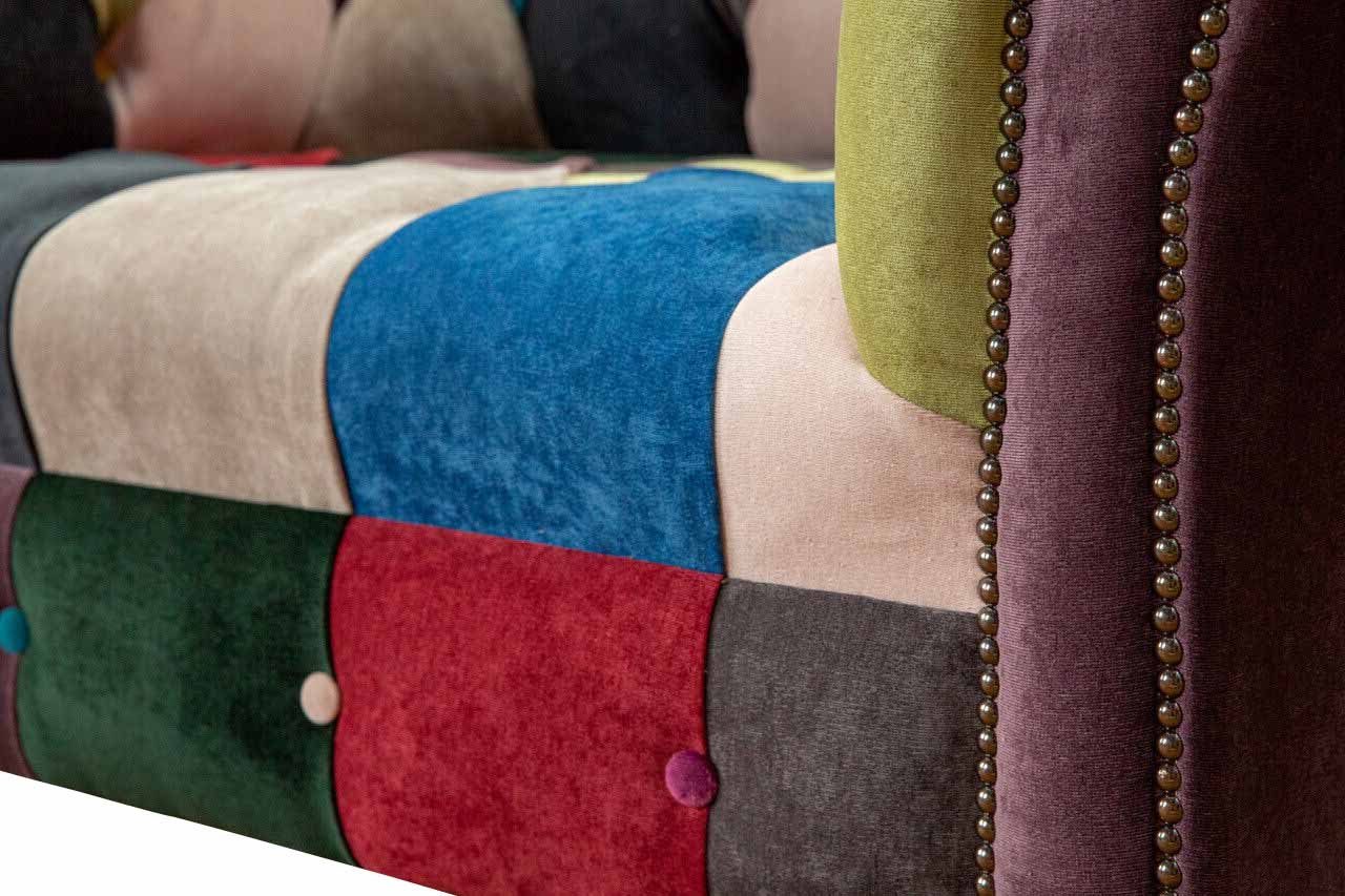Chesterfield-Sessel, Design JVmoebel Wohnzimmer Sessel Klassisch Chesterfield Textil Bunt
