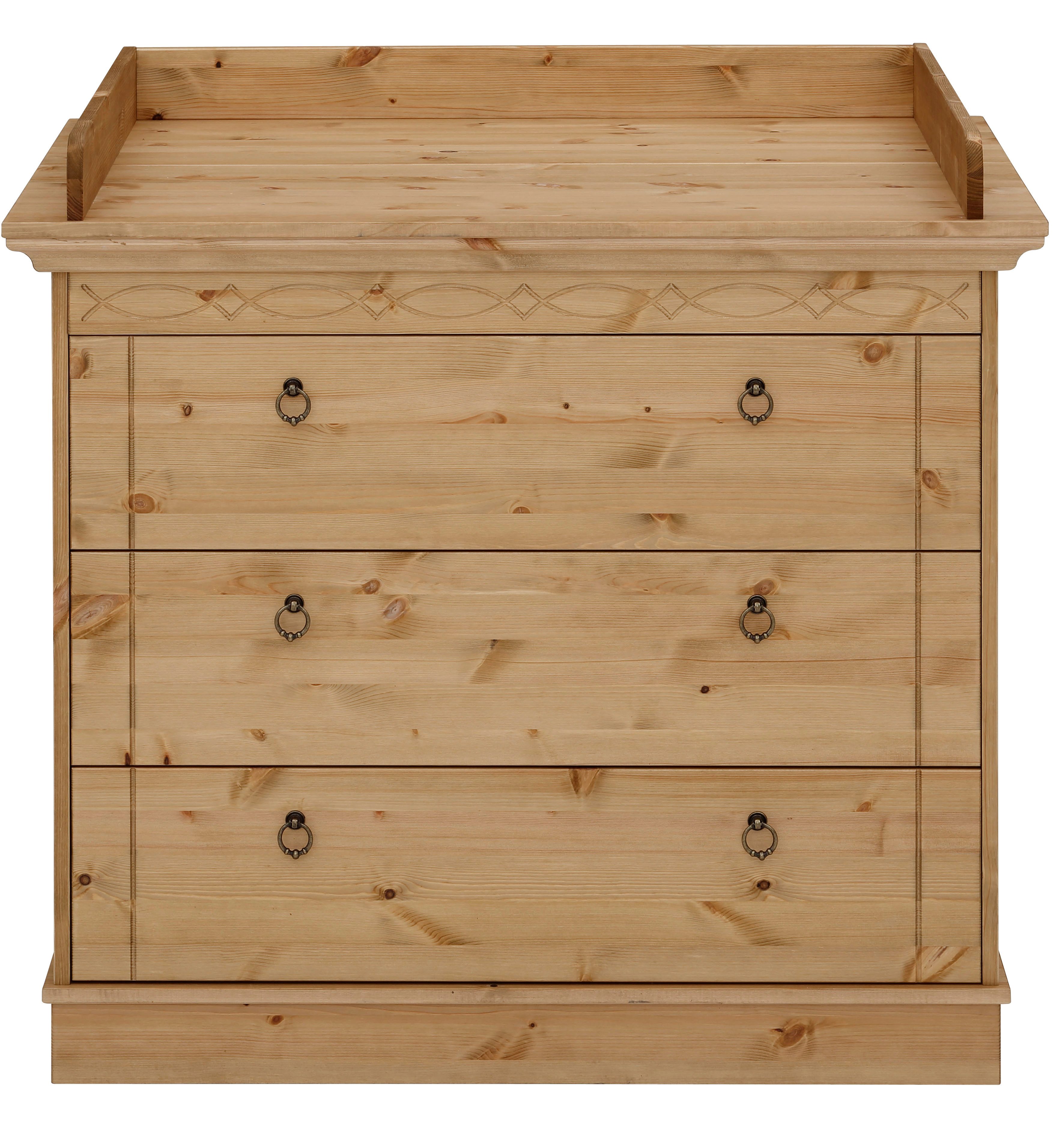 OTTO home Wickelkommode Indra, Landhausstil, viel Stauraum, FSC® zertifiziertes Massivholz, inklusive Unterbauregal und Aufsatz