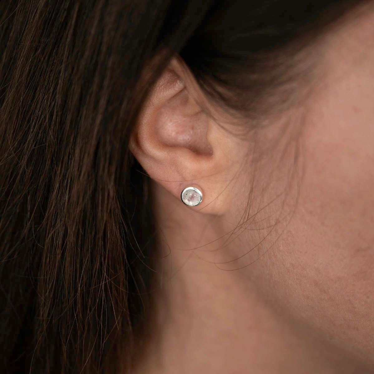 Materia Paar Ohrstecker Damen Silber Edelstein Mondstein rund Ø7mm SO-242, günstig online kaufen