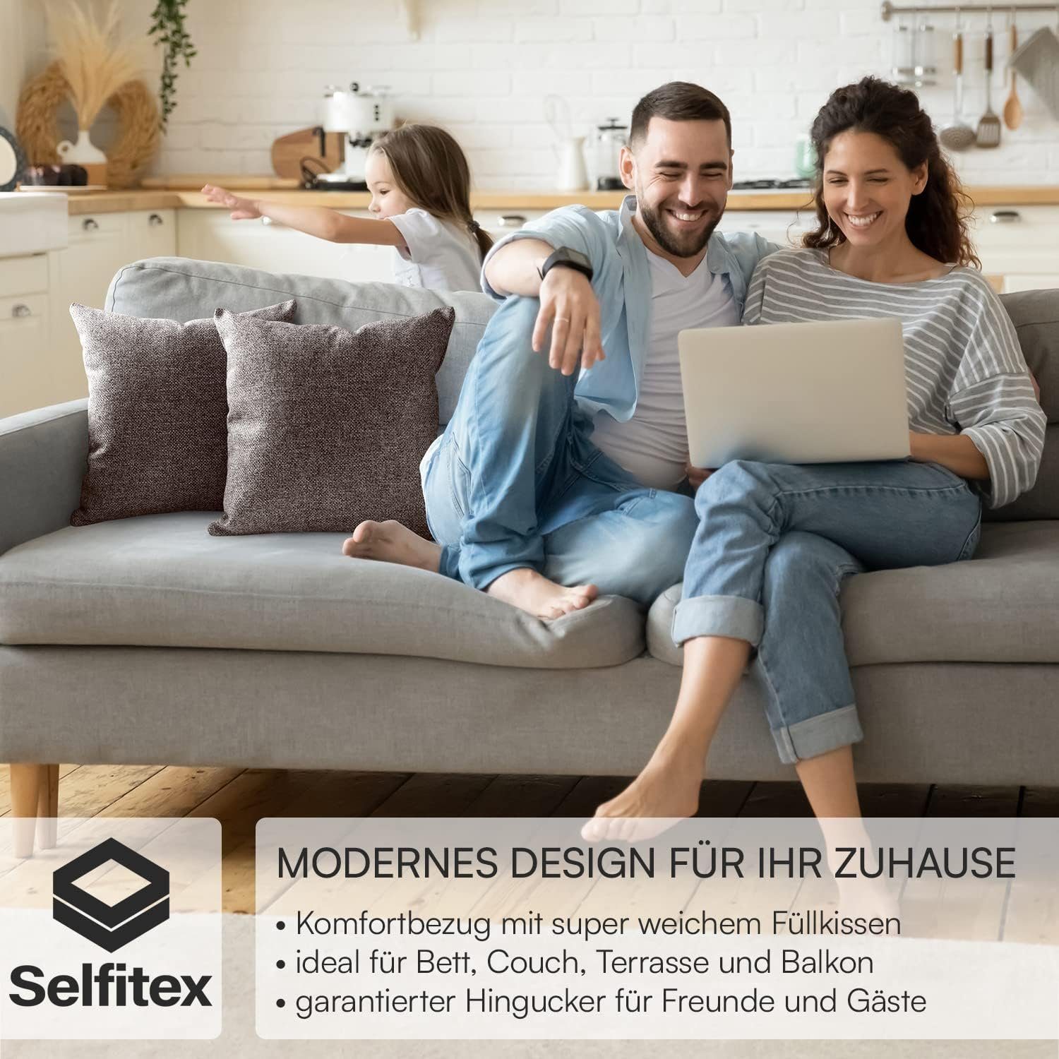 Selfitex Dekokissen 2er Set, 30x50/40x40/40x60/50x50 inkl. Füllkissen, Farb günstig online kaufen