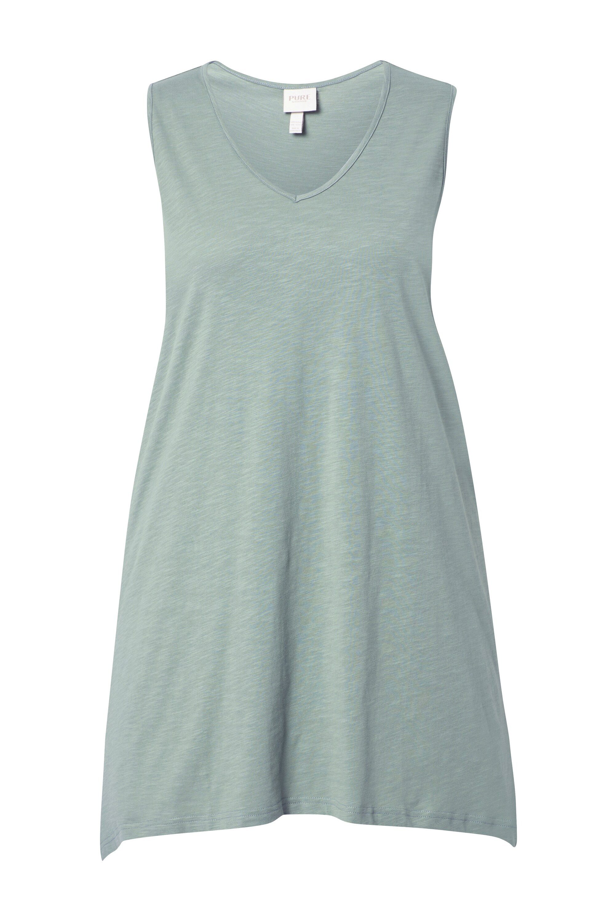 Longshirt Longtop Zipfelsaum A-Linie V-Ausschnitt