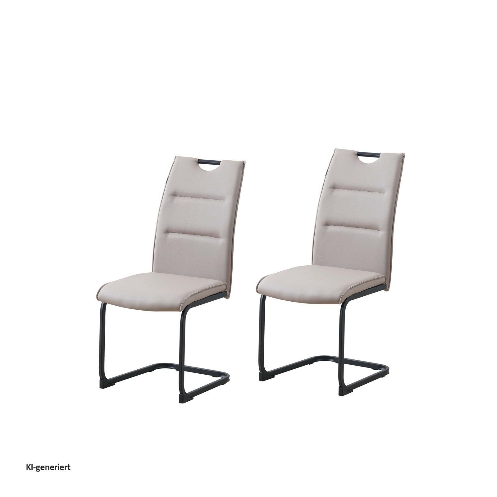 HTI-Line Freischwinger Schwingstuhl 2er Set PU cappuccino DannyP (Set, 2 St), Freischwinger Esszimmerstuhl Kunstleder