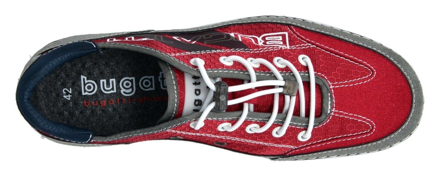 und Slip-On red mit Elastikbändern bugatti Schnellverschluss Sneaker