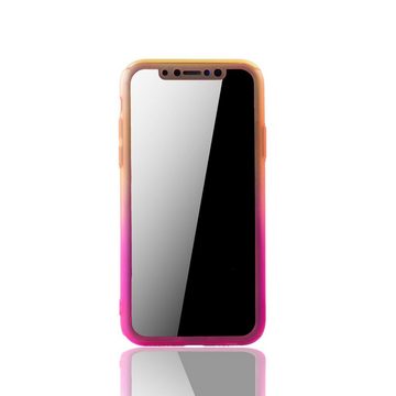 König Design Handyhülle Apple iPhone X, Apple iPhone X / iPhone XS Handyhülle 360 Grad Schutz Full Cover Mehrfarbig