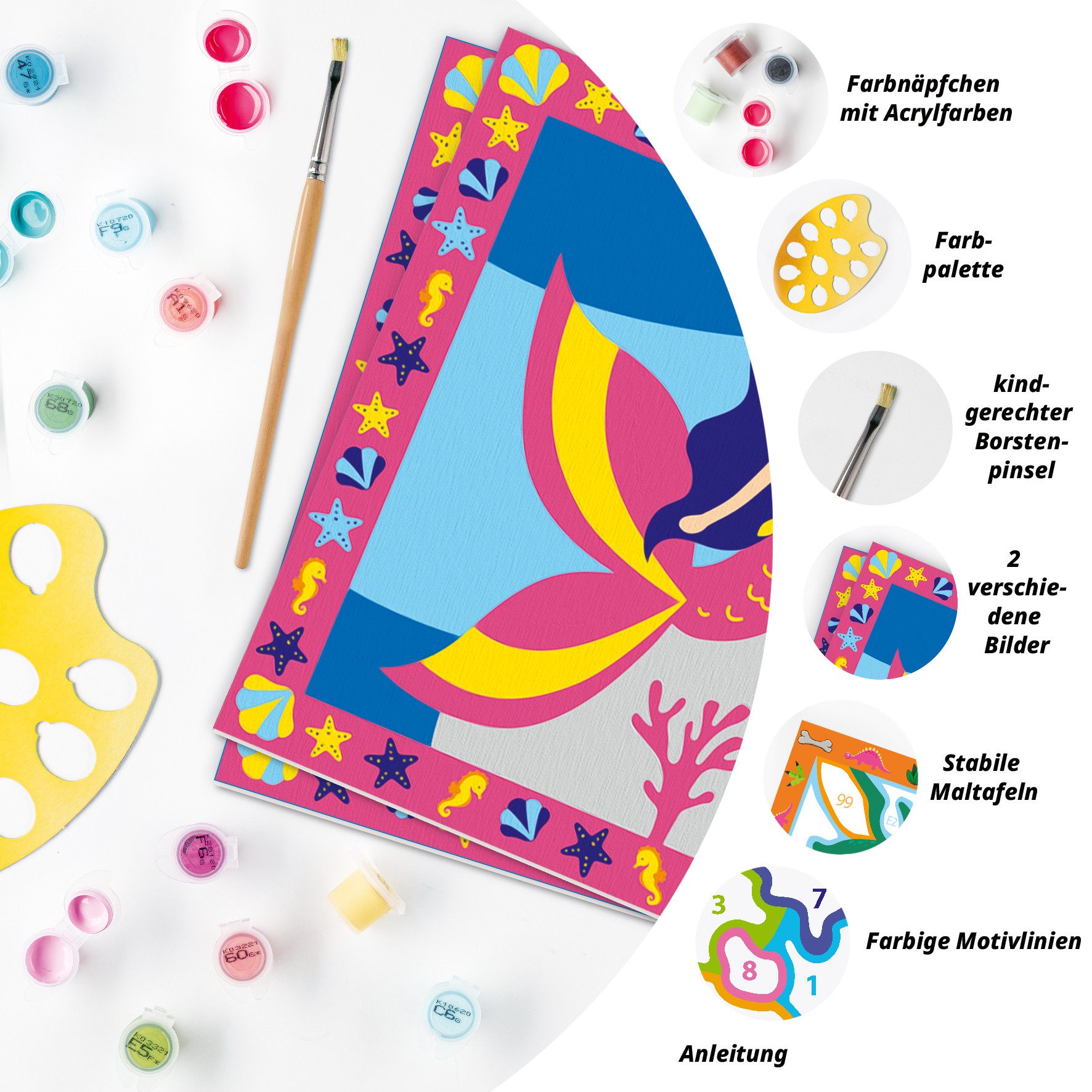 Ravensburger Malen nach Zahlen CreArt, Bezaubernde Meerjungfrauen, Made in Europe