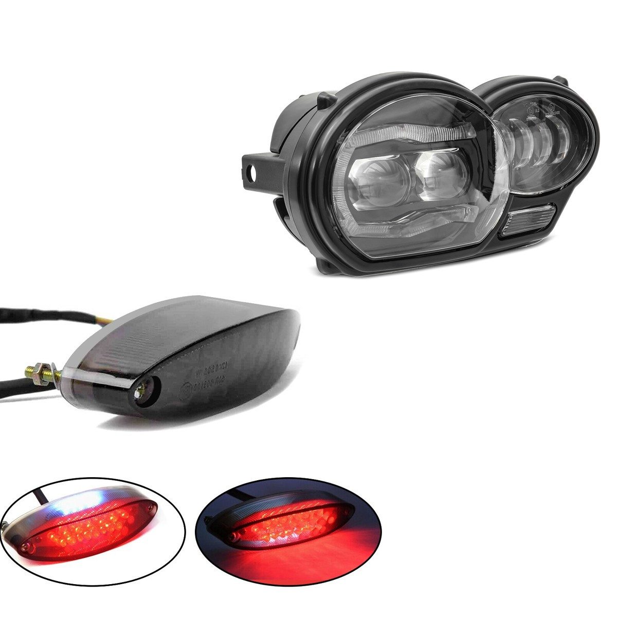 Lumitecs Halter LED Rücklicht + LED Scheinwerfer passend für BMW R 1200 GS 04-12