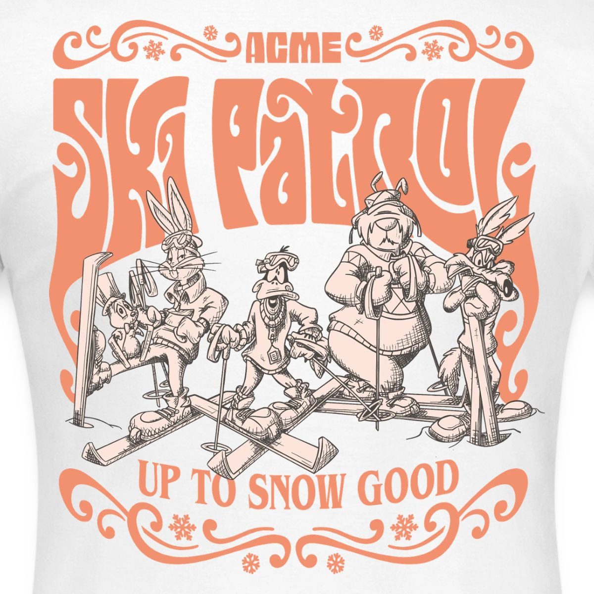 Spreadshirt T-Shirt Looney Tunes AGME Ski Patrol Mit Spruch Frauen T-Shirt (1-tlg) Slim Fit, fällt klein aus