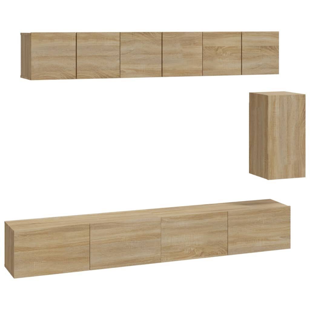 TV-Schrank-Set Holzwerkstoff Eiche Sonoma-Eiche vidaXL TV-Schrank Sonoma (6-St) 6-tlg.