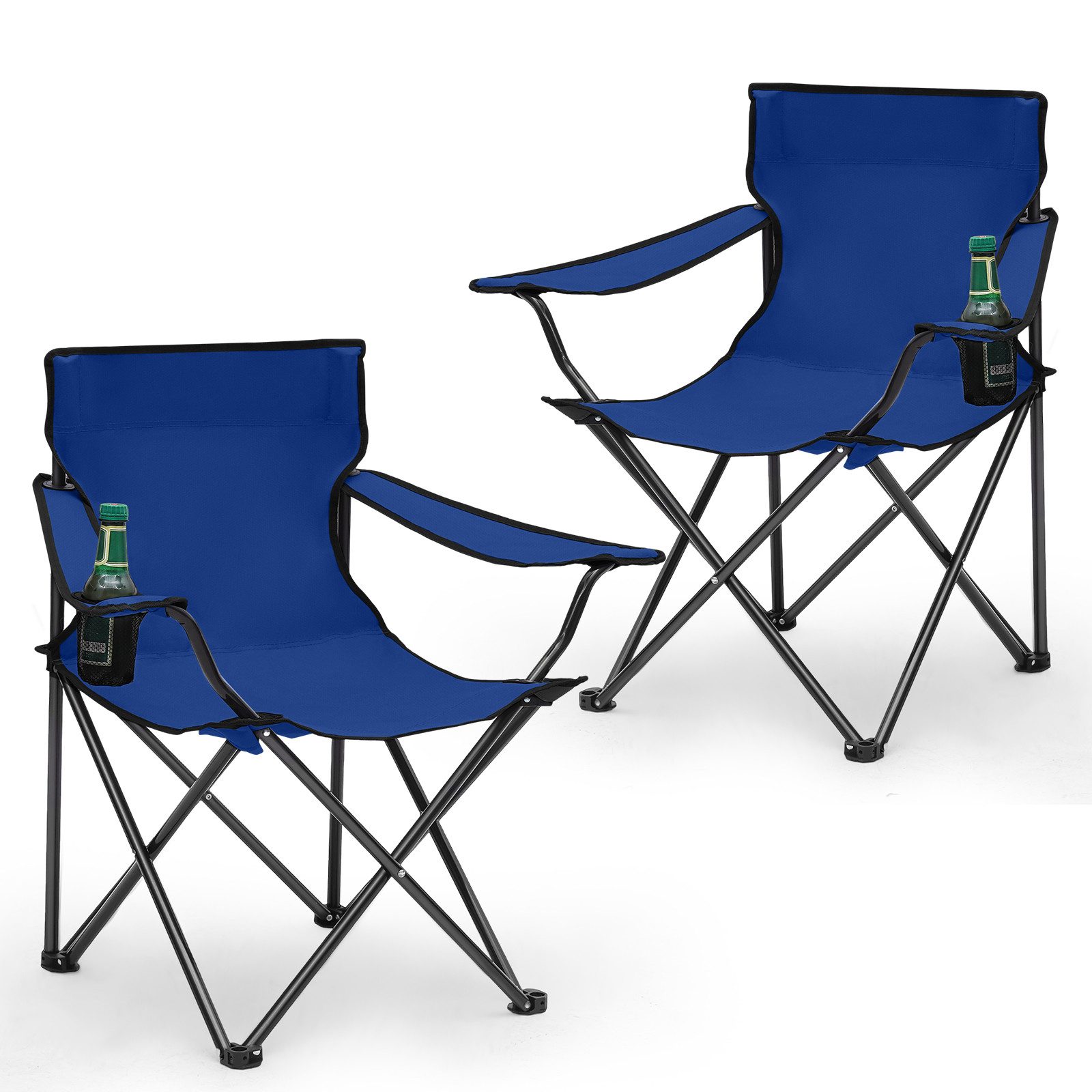 SUNULA Campingstuhl Faltbar Anglerstuhl Ultraleicht Faltstuhl Camping Klappstuhl (2 St), mit Getränkehalter, mit Tragetasche, bis max. 100 kg