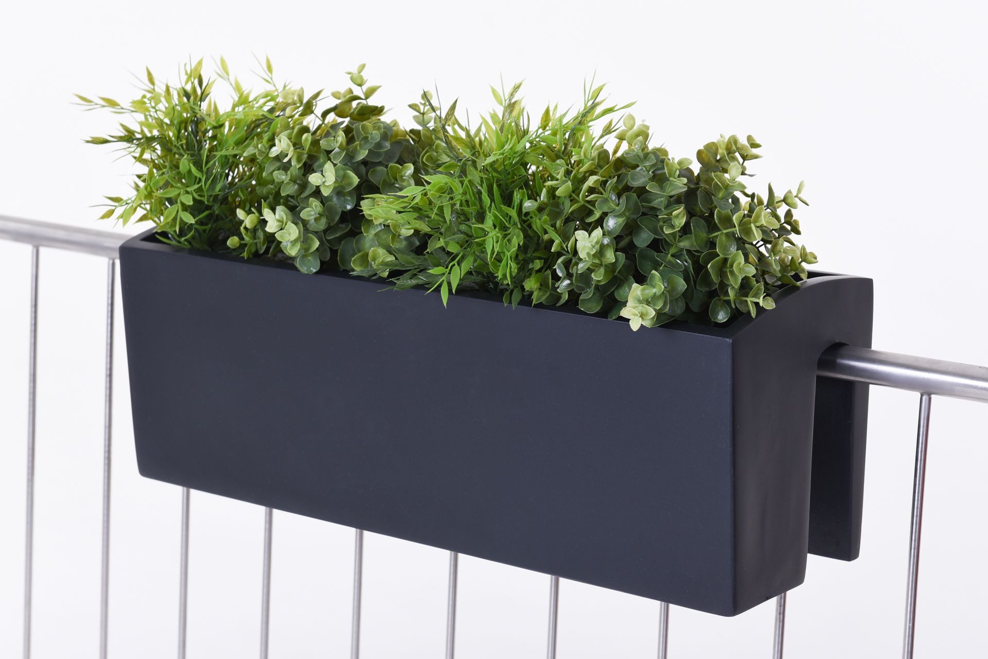 VIVANNO Balkonkasten Fiberglas BALKONA CLASSIC Kasten - Anthrazit Matt (1 St), 60x19x21,50 cm