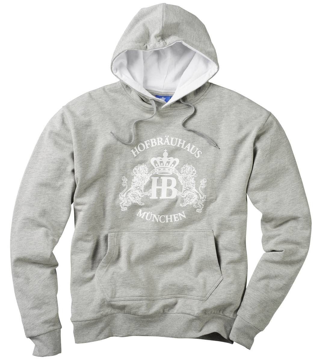 Hofbräuhaus München Kapuzensweatshirt Hofbräuhaus Kapuzensweater Herren "Löwe" grau