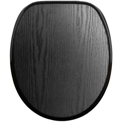 Sanilo WC-Sitz Black Wood, mit Absenkautomatik, BxL: 37,7 x 42,0 - 47,0 cm