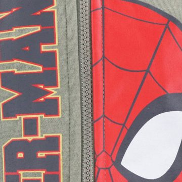 MARVEL Kapuzenpullover Marvel Spiderman Kinder Jacke mit Reißverschluss Kapuze Pullover Gr. 98 bis 128