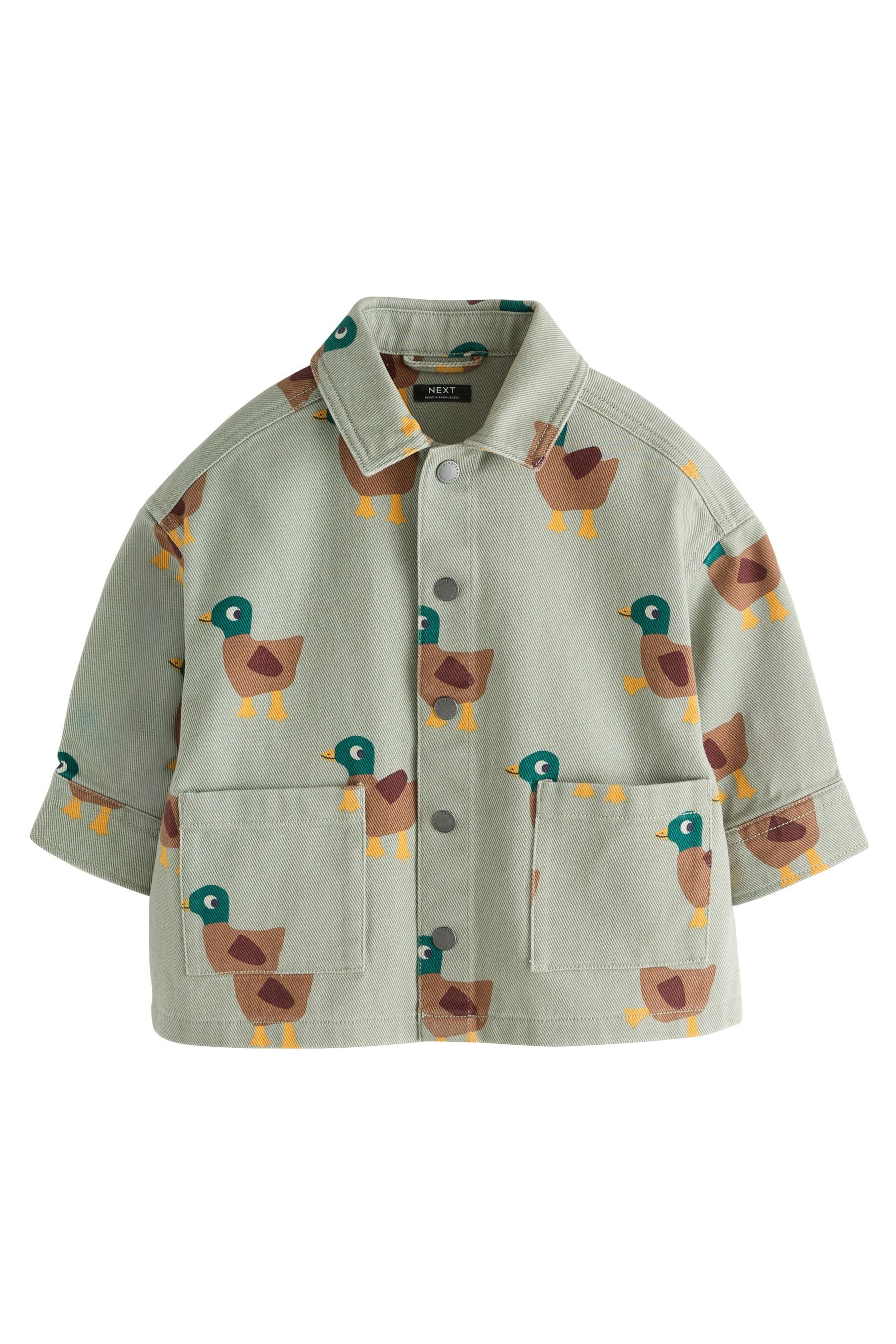 Next Outdoorhemd Twill-Overshirt mit Print (1-tlg)