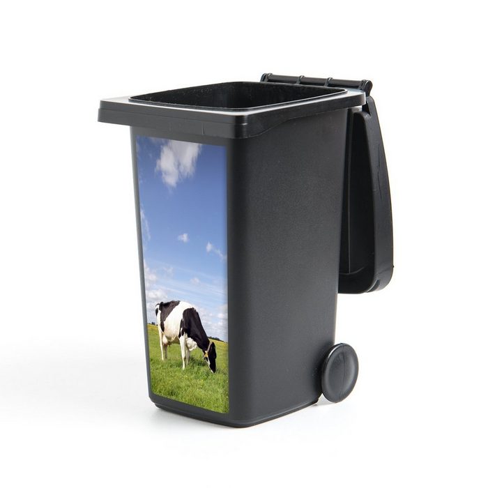 MuchoWow Wandsticker Kuh - Gras - Niederlande - Tiere (1 St) Mülleimer-aufkleber Mülltonne Sticker Container Abfalbehälter