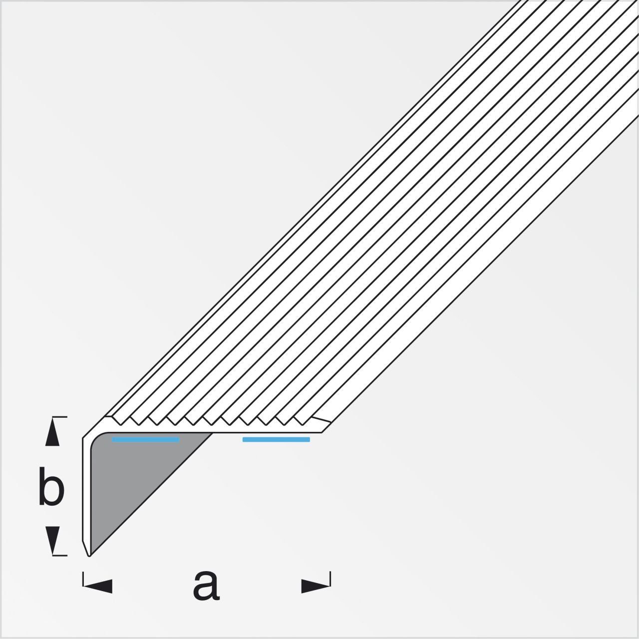 alfer Aluminium 1 Treppenprofil 41 Treppenstufen-Seitenblende mm 23 m, x alfer