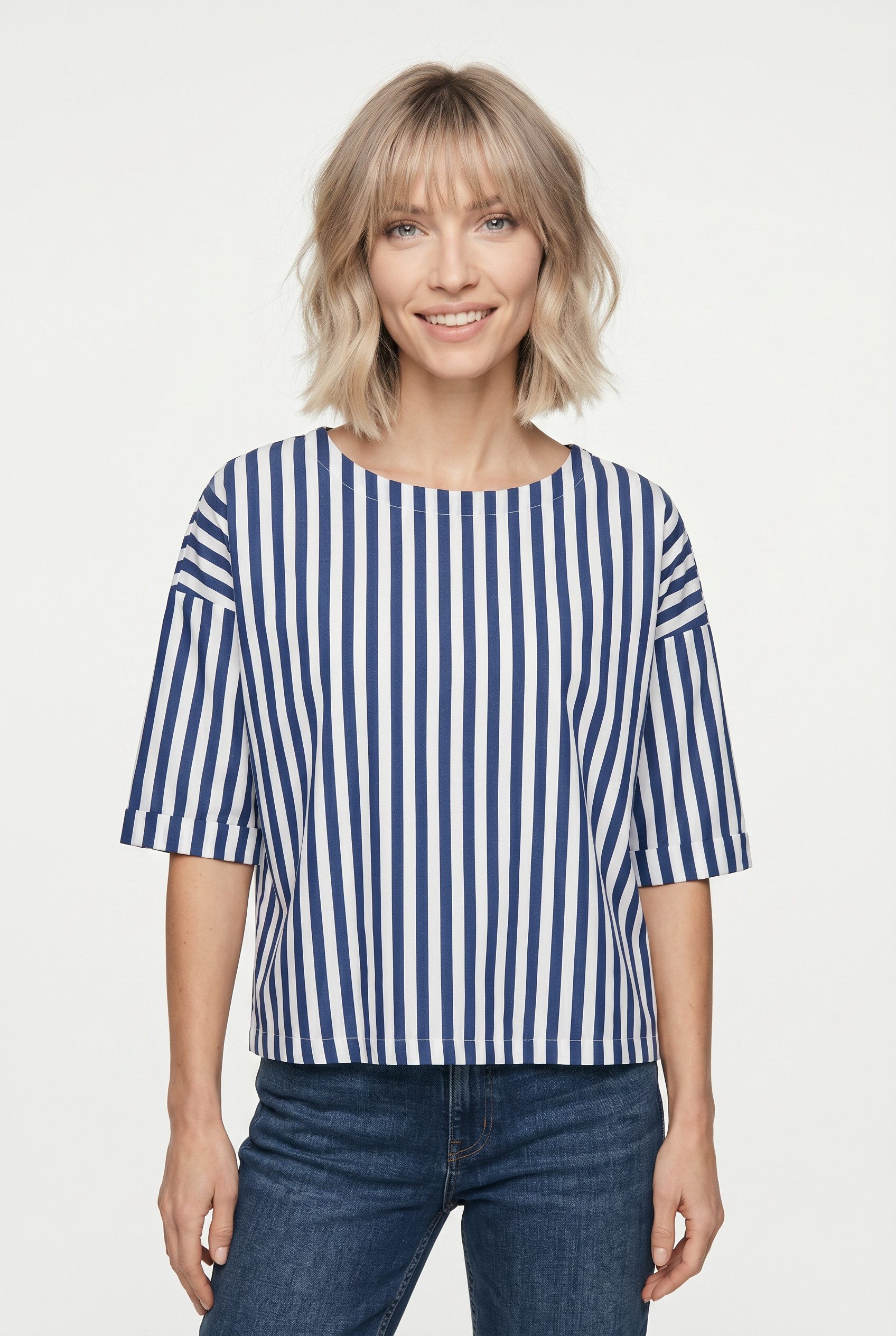 RICHROYAL Blusentop Regular fit mit Streifenmuster