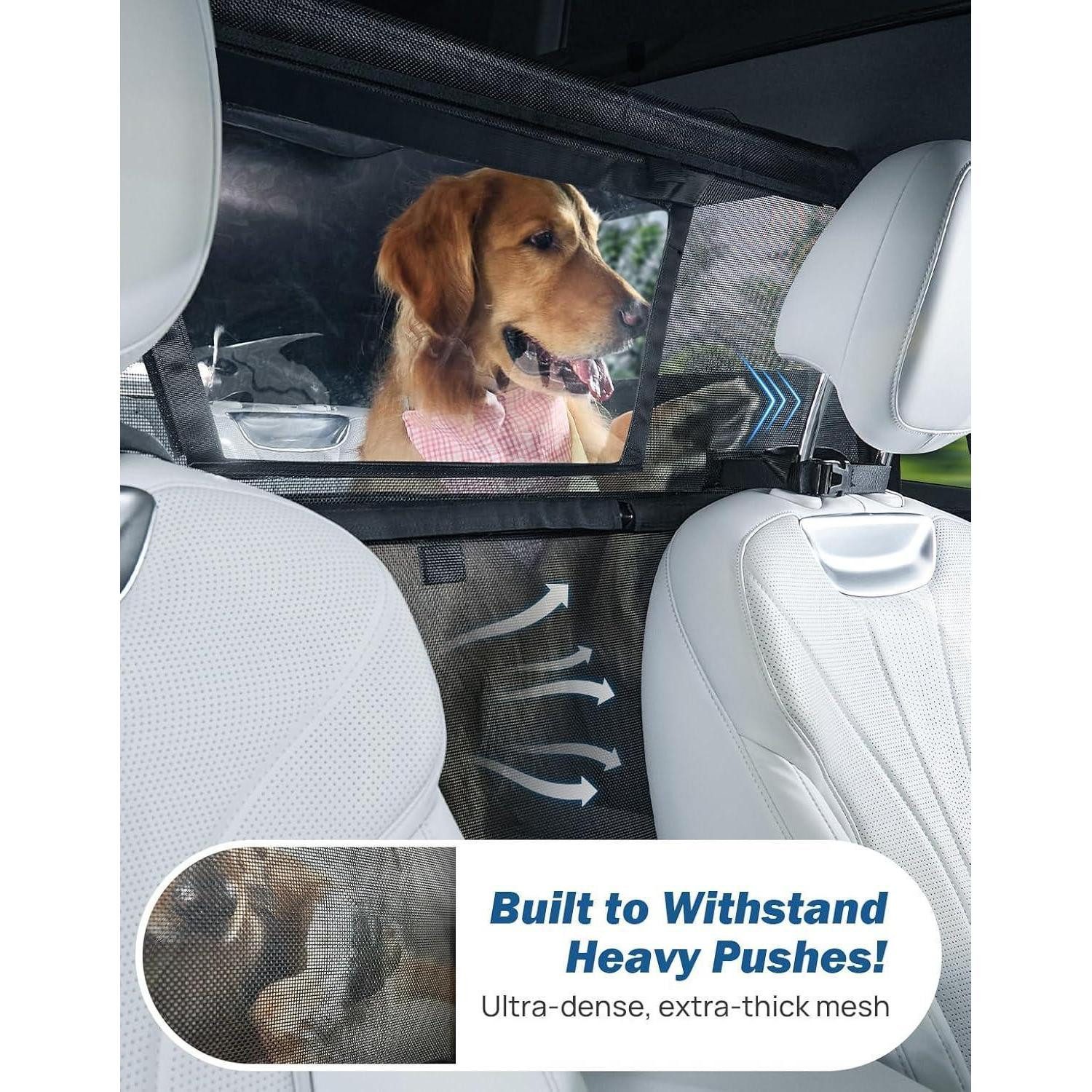 LuxusKollektion Tierabsperrgitter Hundegitter 132x79 cm mit Sichtfenster für Auto SUV Lkw