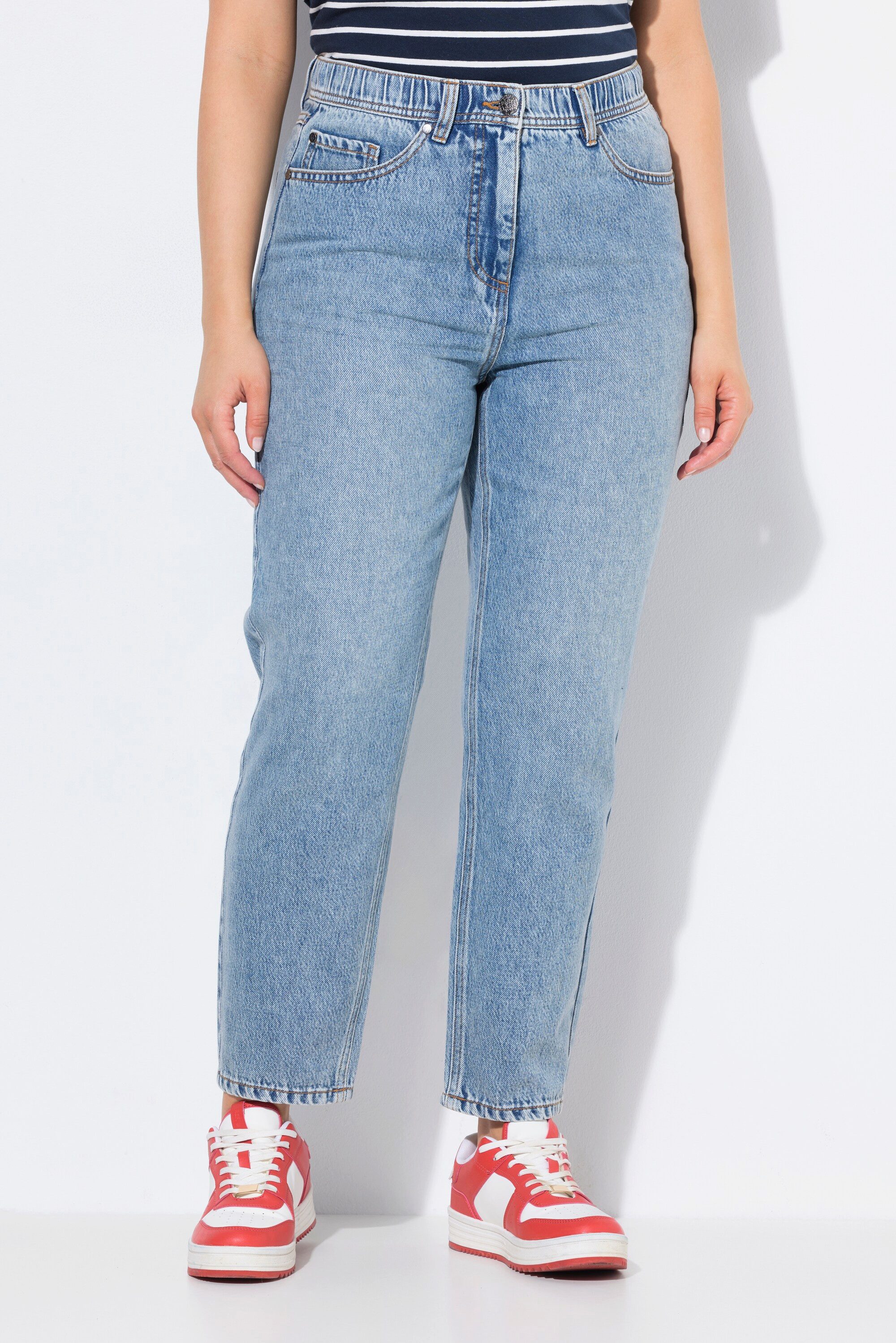 Ulla Popken Regular-fit-Jeans Mom-Jeans schmaler Saum Lyocellmix-Denim