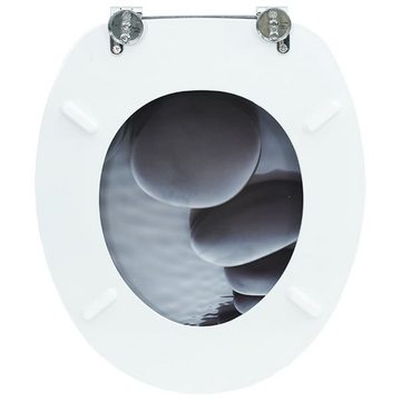 vidaXL WC-Sitz Toilettensitz MDF Deckel Steine (1-St)