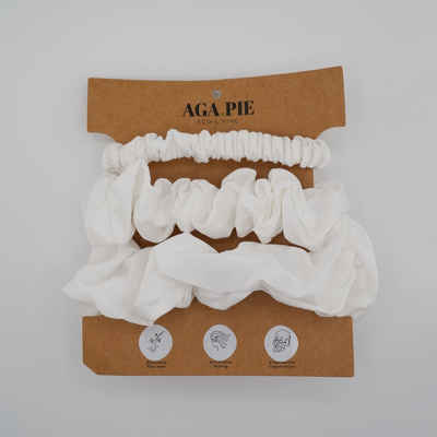 AGA.PIE Haargummi Scrunchie-Set, aus 100% Lyocell aus Bambus-Cellulose, besonders sanft zum Haar