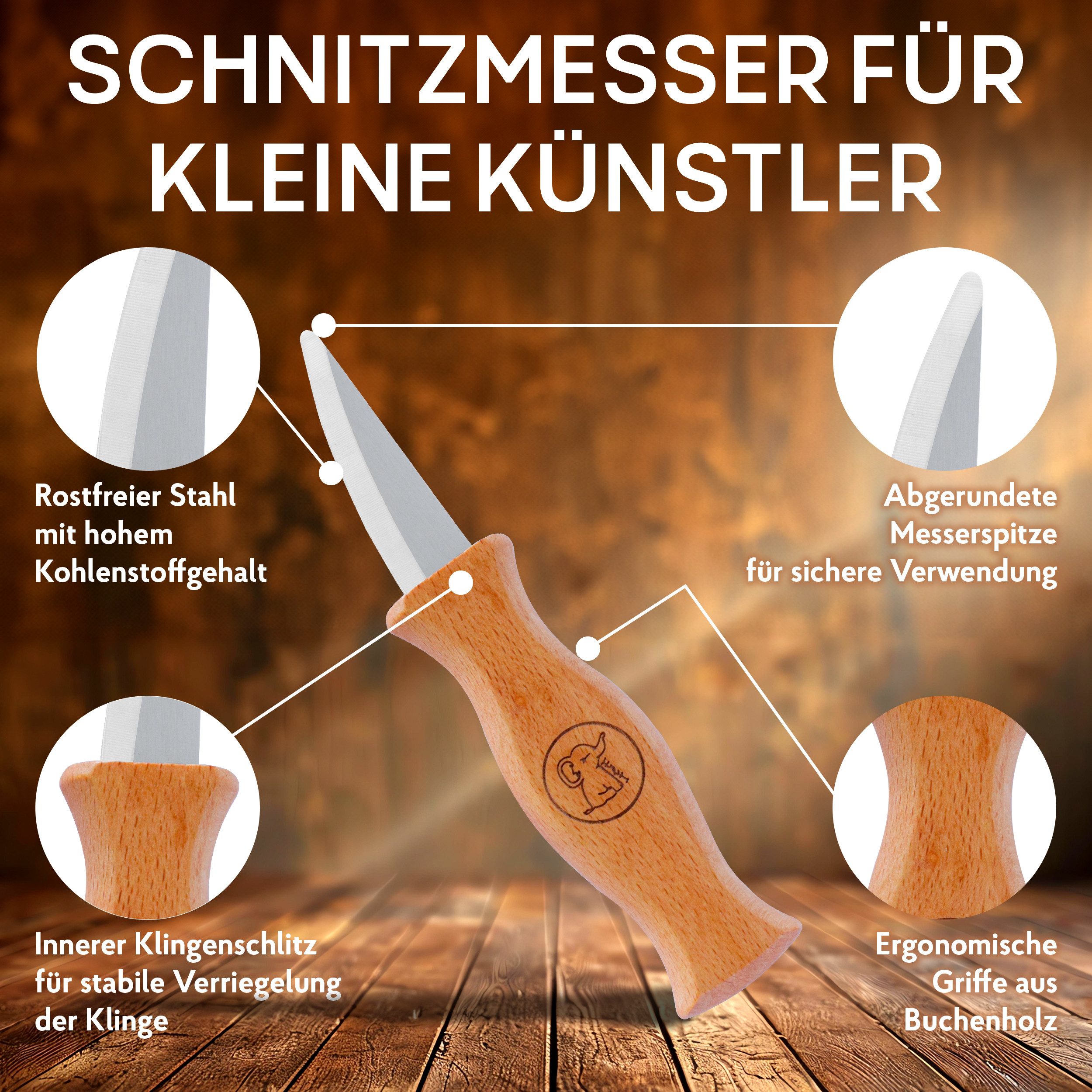 Eli Taschenmesser Schnitzmesser Kinder - Kindermesser - Schnitzset - Kinder günstig online kaufen