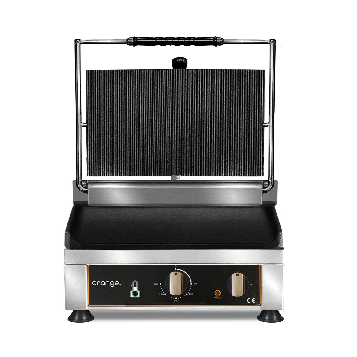 Orange Kontaktgrill Kontaktgrill oben gerillt unten glatt, 3 W