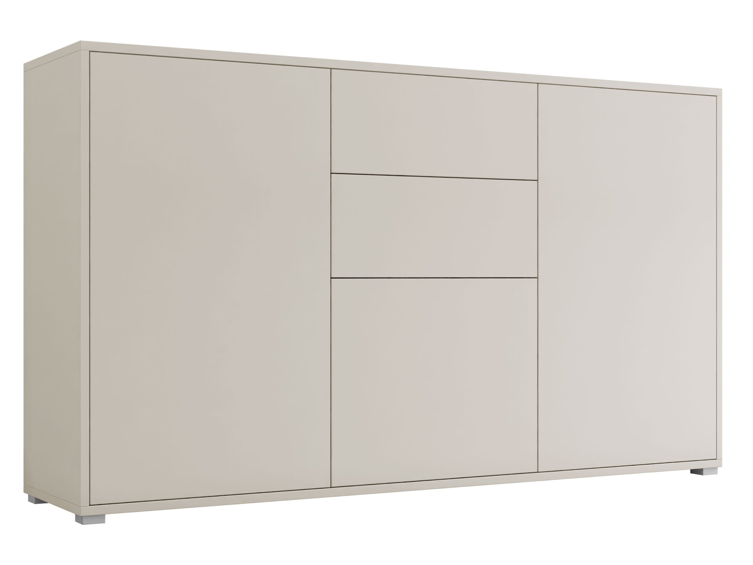 MIRJAN24 Kommode Gesita K3D2SZ (mit 2 Schubladen und 3 Türen), Griffloses Öffnungssystem