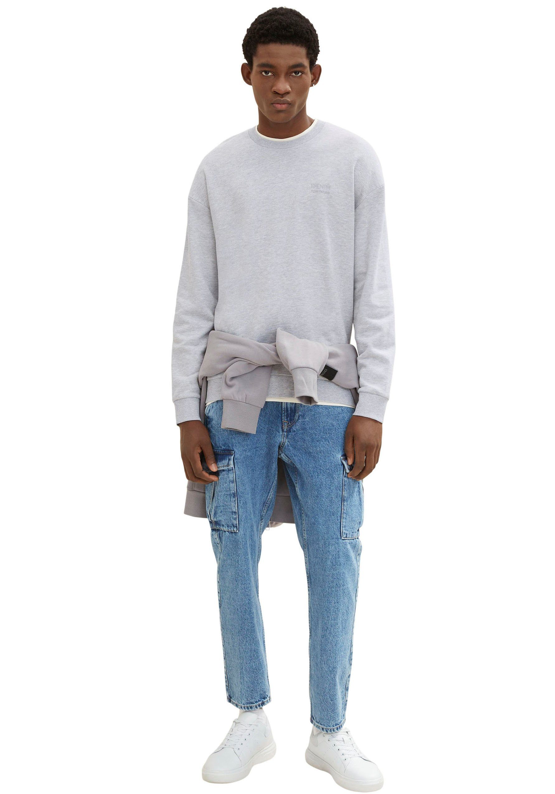 hellgrau meliert TOM Sweatshirt TAILOR Denim