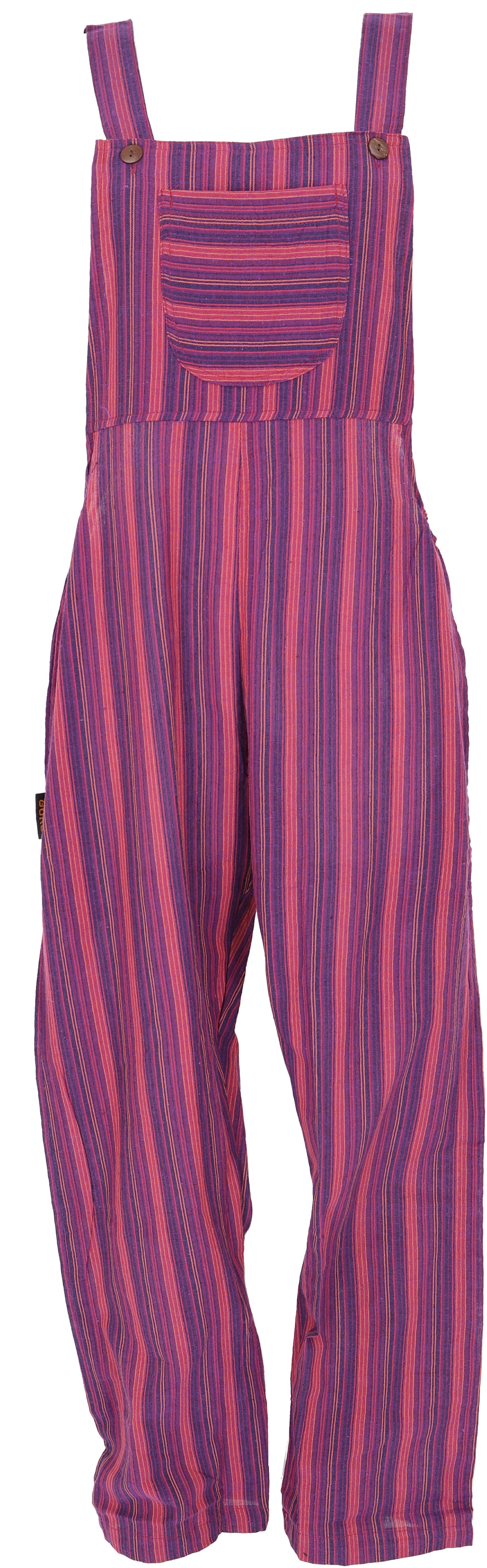 Relaxhose Luftige Latzhose, gestreifter Ethno Style Boho..