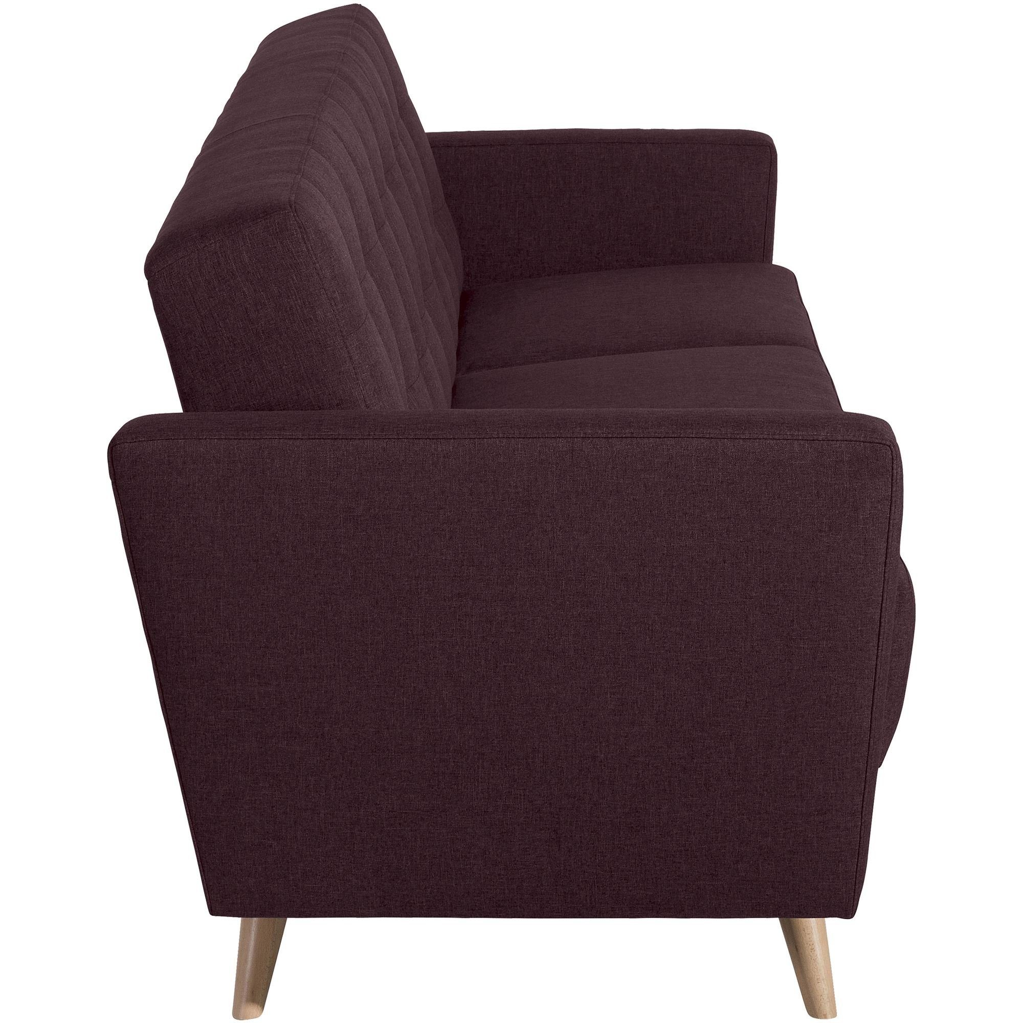 Sitz Versand mit verarbeitet,bequemer Sofa Kostenlosem Bezug hochwertig 3-Sitzer inkl. aufm Kessel Sparpreis Bettfunktion Flachg, 1 58 Teile, Sofa Karisa