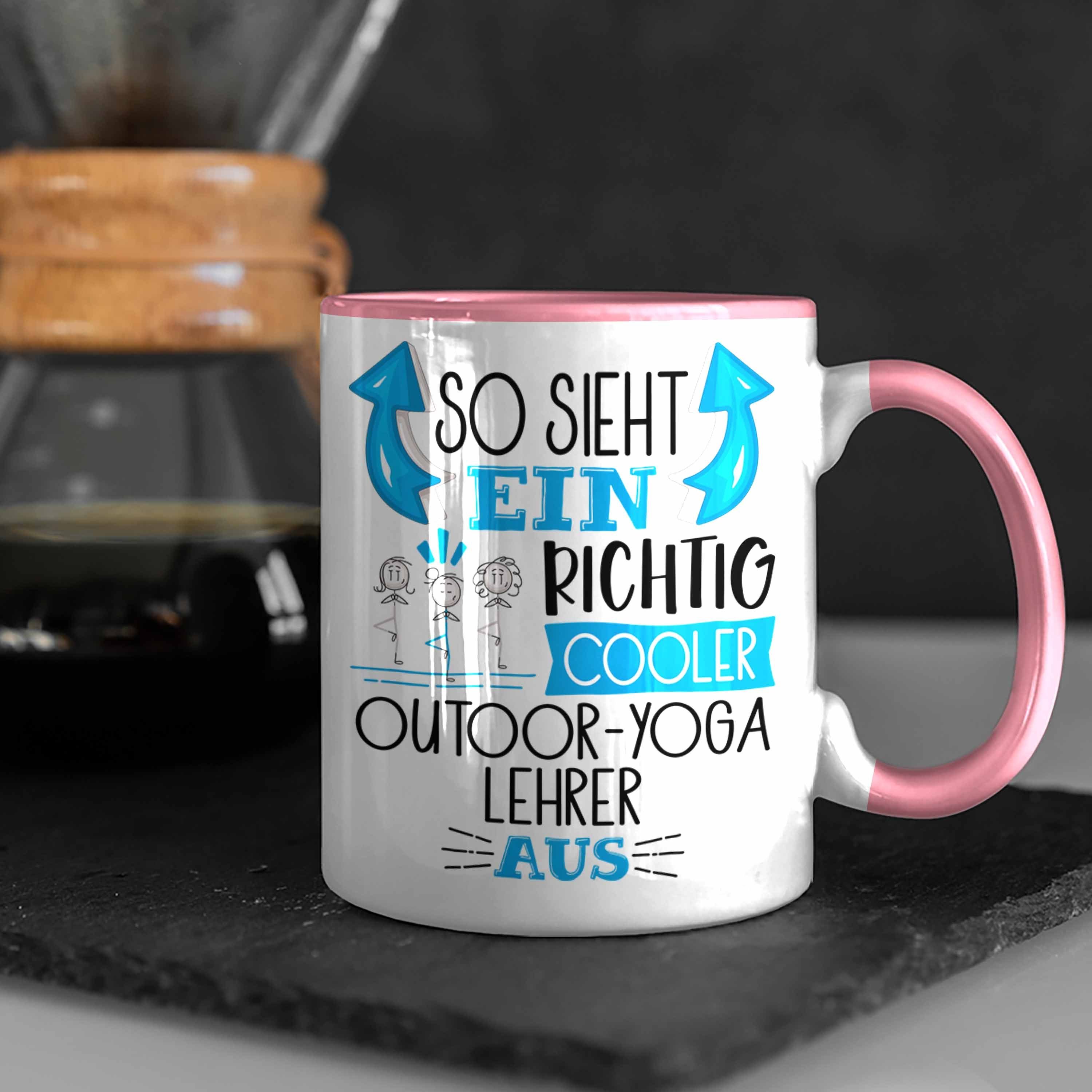 Trendation Tasse Cooler Richtig Ein So Tasse Geschenk Sieht Outdoor-Yoga-Lehrer Aus für Rosa