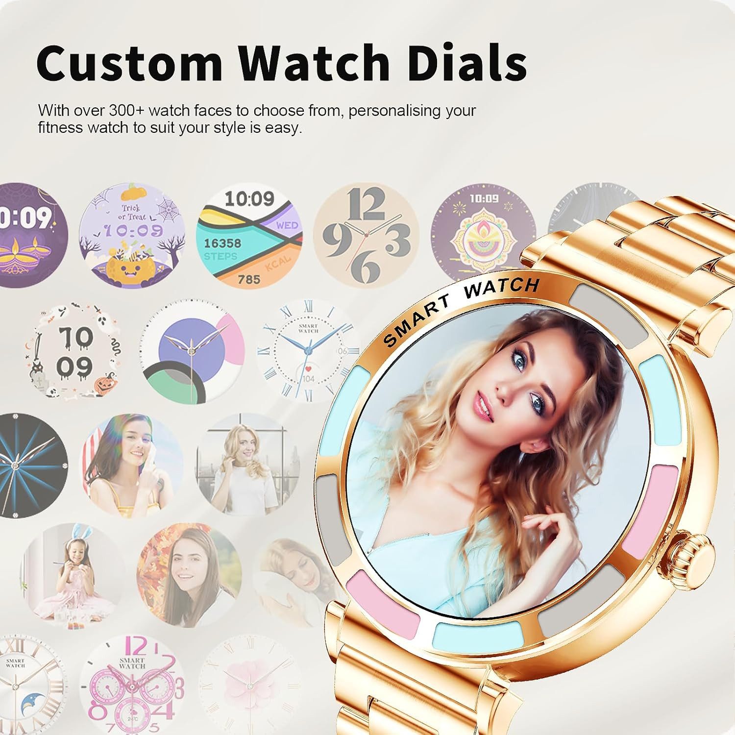 SZHELEJIAM Damen's IP67 Wasserdicht Fitness-Tracker Smartwatch (1,27 Zoll, Android/iOS), mit austauschbarem weichem Silikonarmband, mit Bluetooth-Anrufe 24H Pulsuhr SpO2 Schlafmonitor Schrittzähler