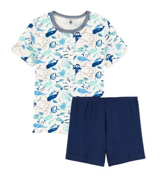 Petit Bateau Schlafanzug Petit Bateau Pyjama kurz Pyjacourt allover Meerestiere