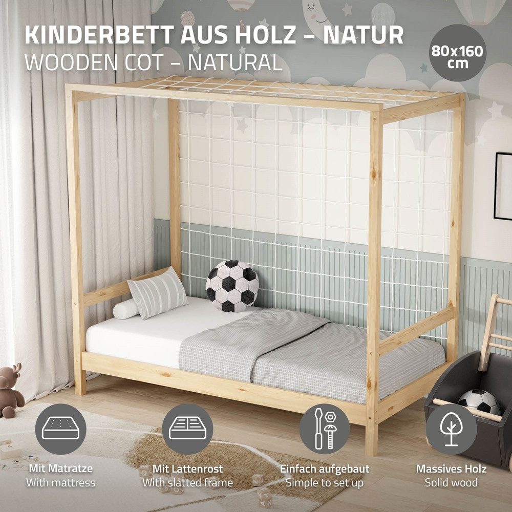 ML-DESIGN Spielbett Fußballtor Einzelbett für Kinder günstig online kaufen