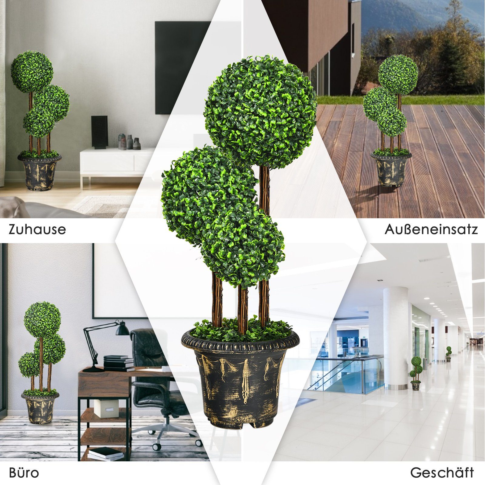 Kunstpflanze, COSTWAY, Höhe 91 cm, mit günstig online kaufen