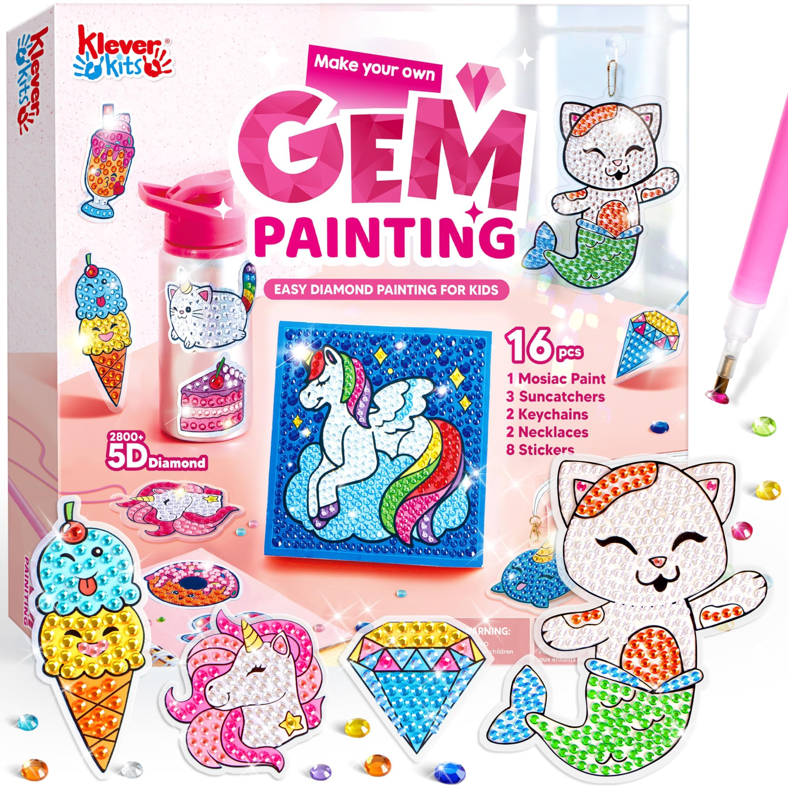 JOYIN Experimentierkasten JOYIN Gem Art, Diamant-Malerei-Set für Kinder mit großem 5D-Edelstein, (2800-tlg)