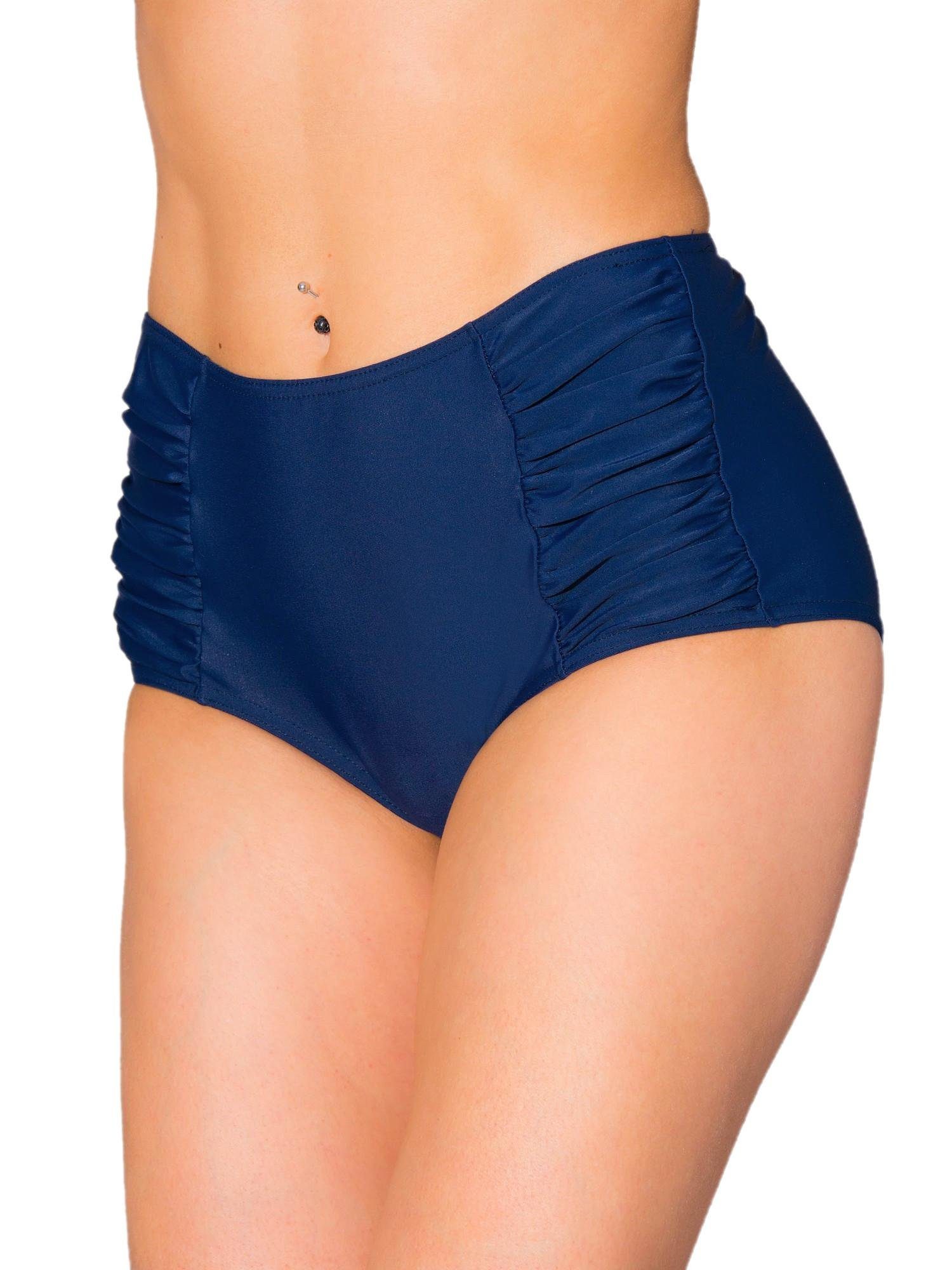 Aquarti Bikini-Hose Aquarti Damen Bikinihose mit Hoher Taille und Raffung