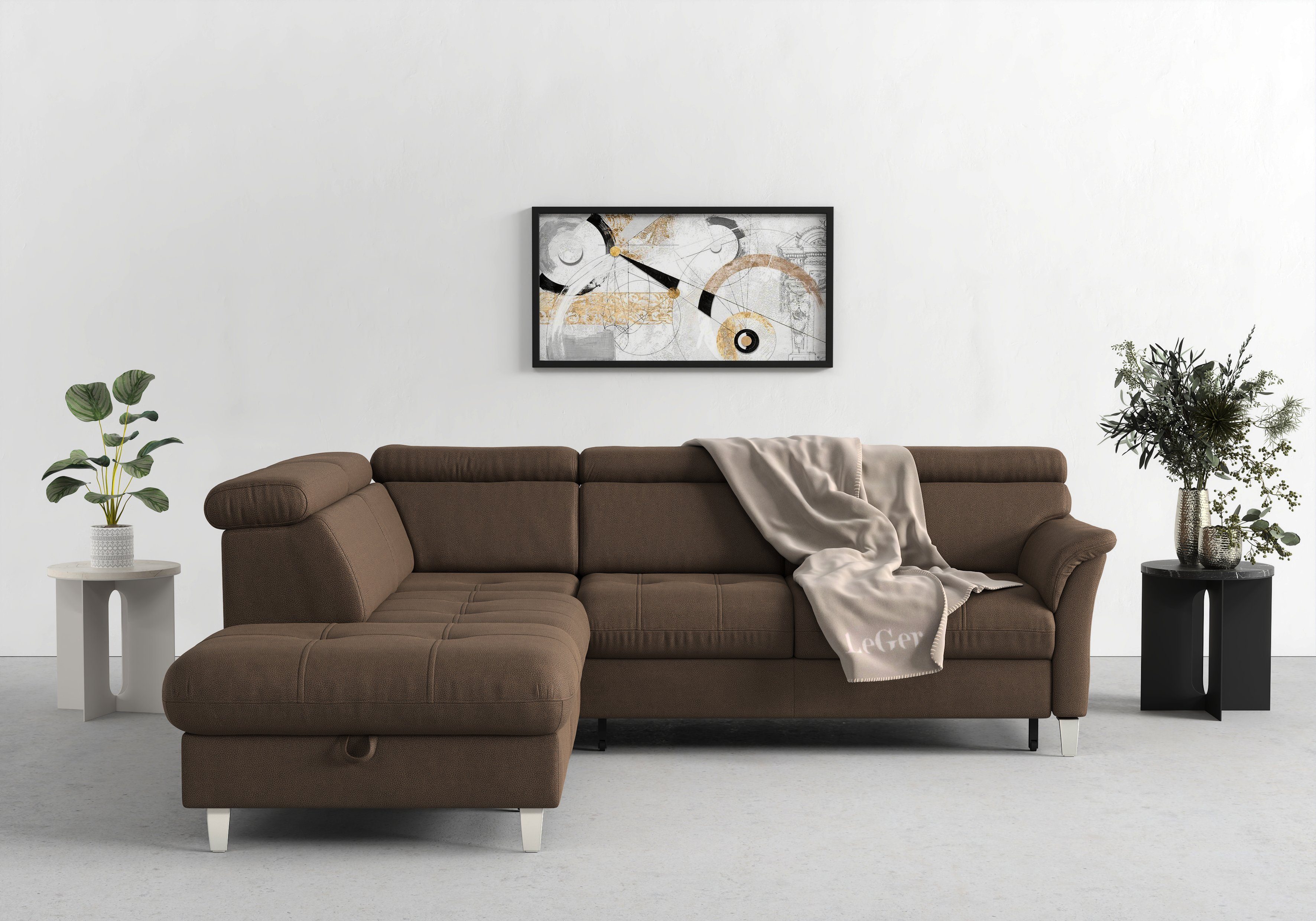 sit&more Ecksofa Marano L-Form, inklusive Kopfteilverstellung, optional Schlaffunktion & Bettkasten