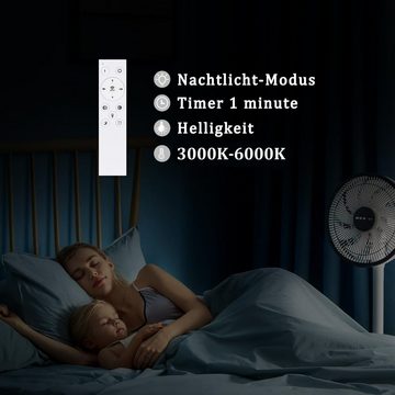 Nettlife LED Deckenleuchte Schwarz Dimmbar mit Fernbedienung Modern Deckenbeleuchtung 40W, Verzögerte Abschaltung + Nachtlicht, LED fest integriert, für Wohnzimmer Schlafzimmer Küche Esszimmer Flur Treppenhaus