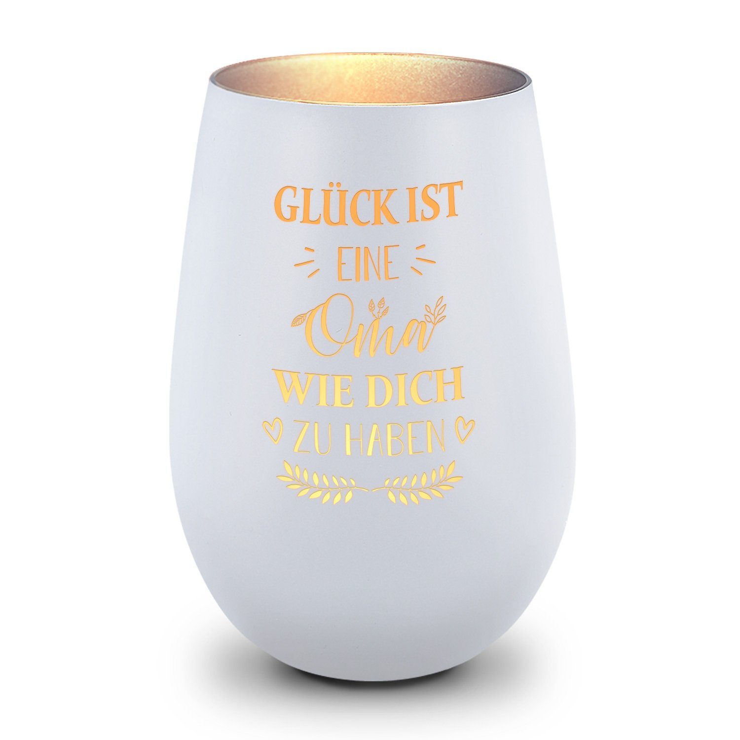 Glückslicht Teelicht Mit Gravur - Personalisiertes Windlicht Als Geschenk Für Frauen