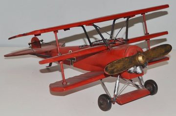 JS GartenDeko Modellflugzeug Blechflugzeug Modellflugzeug Oldtimer Fokker Roter Baron L 38 cm