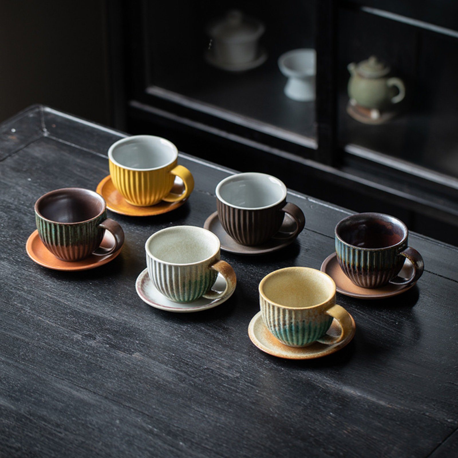 Vintage, Ofenwechselglasur, Tasse, HOMEIDEAS Kaffeetassen Keramik, Modell-1 200ml