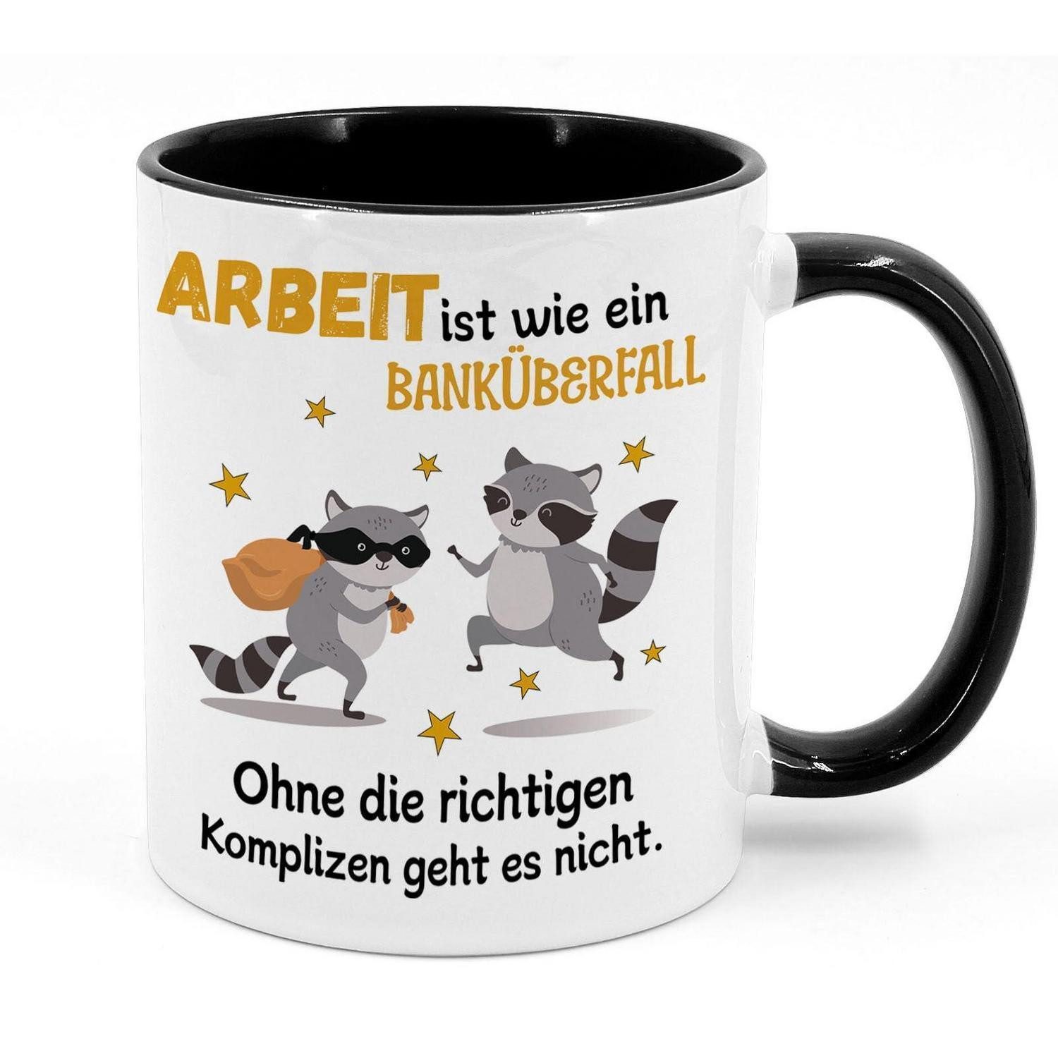 LuxusKollektion Tasse Abschiedsgeschenk Tasse Kollege Spruch Bankueberfall, Keramik