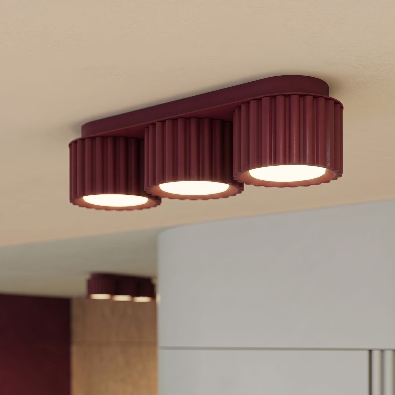 Licht-Erlebnisse Deckenleuchte CAVON, ohne Leuchtmittel, GX53 3-flammig länglich Modern