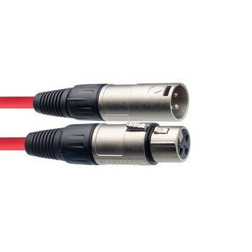 Stagg Mikrofonkabel, XLR/XLR (m/f), 6 m, rot Instrumentenkabel