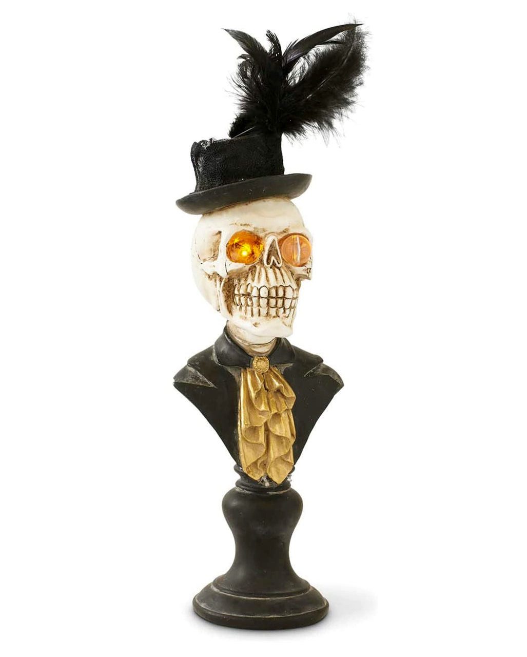 Horror-Shop Dekofigur Viktorianische Skelett Büste mit LED Augen 45cm