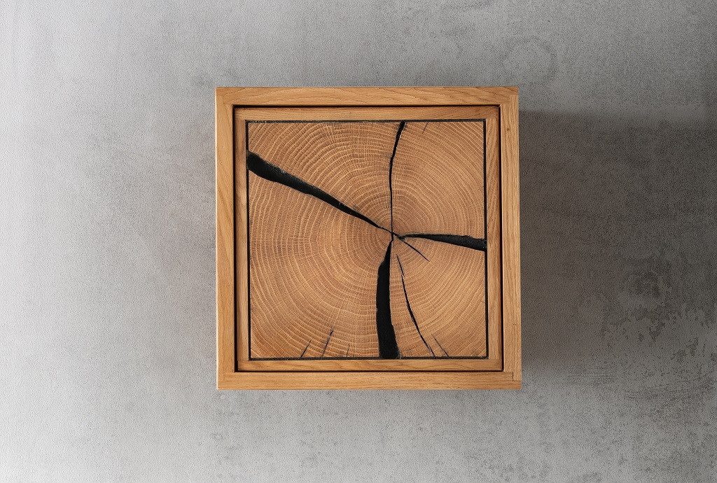 Main Möbel Wandregal Wandregal mit Holztür 34x34cm Wildeiche Danzig II günstig online kaufen